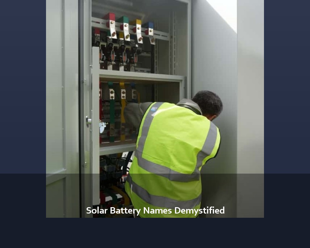 Solar Battery Names Demystified